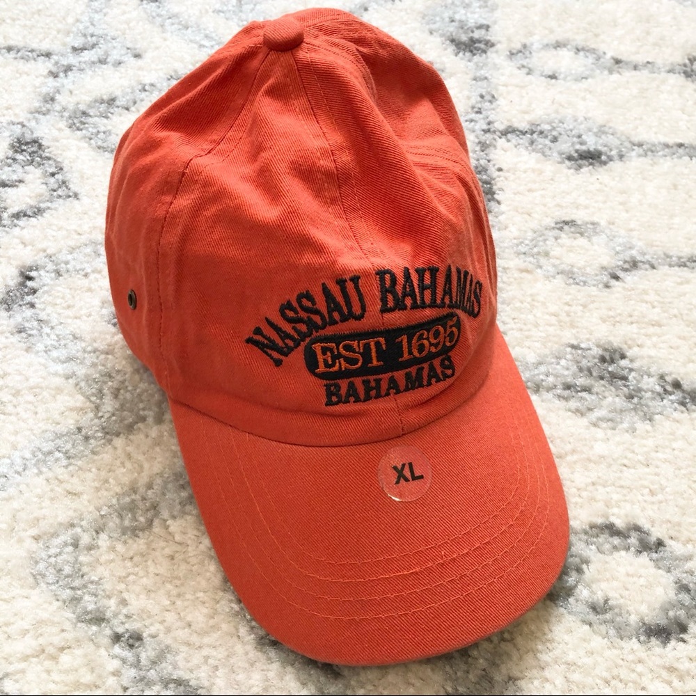 Nassau Bahamas souvenir burnt orange cotton hat